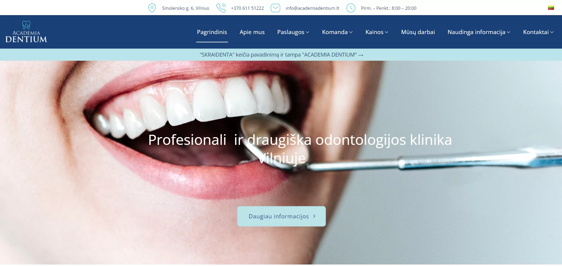 internetinė svetainė academia dentium