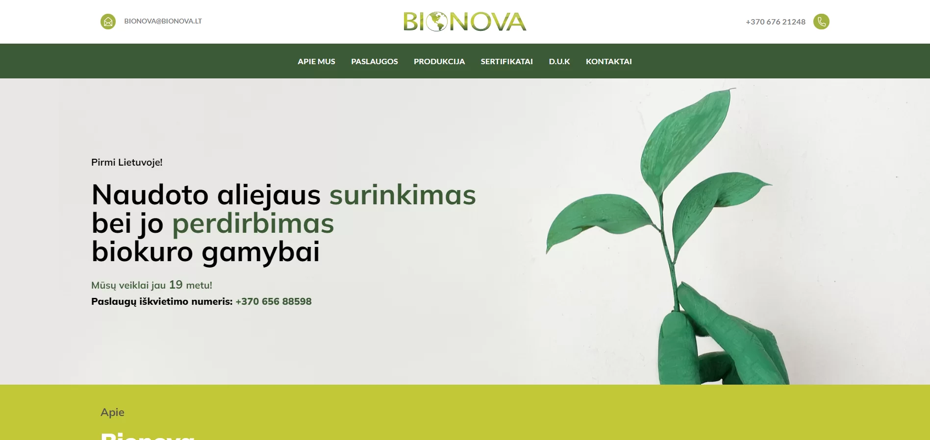 internetinė svetainė bionova